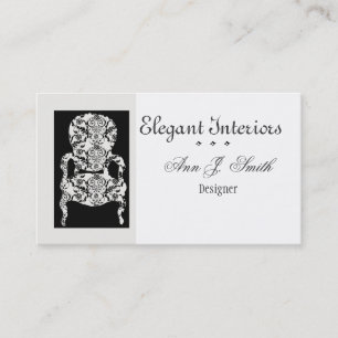 Interior Design _Damask Antique Chair Business Card