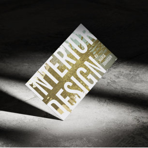 Interior Design Decorator Gold Ink Splash Modern Business Card
