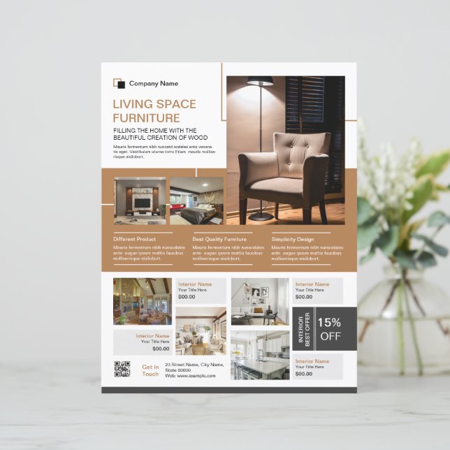 Interior Design Flyer Template | Modern Home Decor (Standing Front)