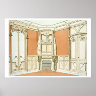 Interior design for a dining room, illustration fr poster