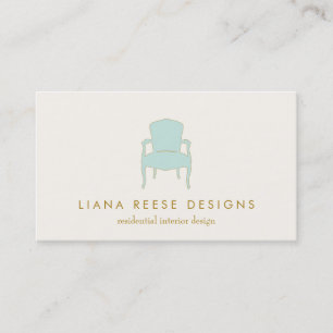 Interior Design  French Chair Logo Business Card