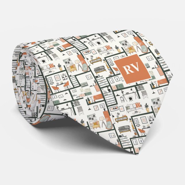 Interior Design House Floor Plan Tie (Rolled)