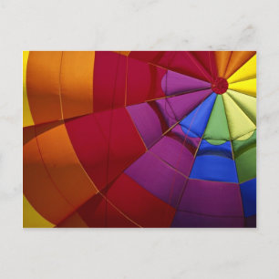Interior design of inflated hot air balloon postcard