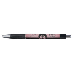 Interior Design or Architect Logo Black and Rose Pen