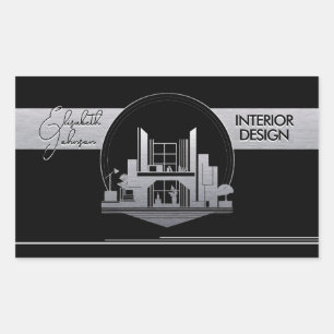 Interior Design or Architect Logo Black and Steel Sticker