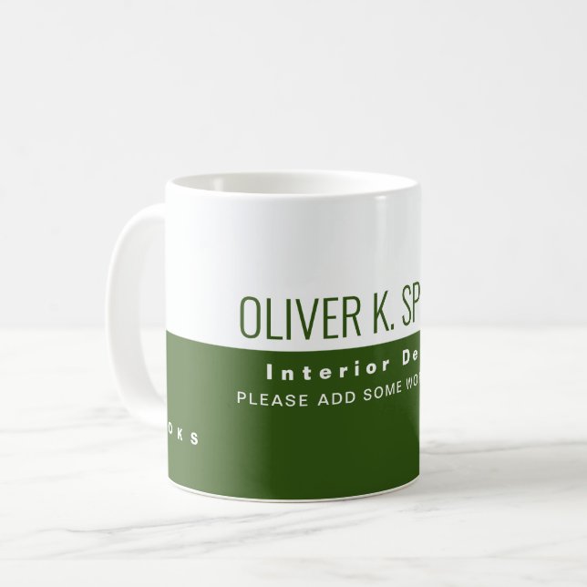 interior design profession half-green half-white  coffee mug (Front Left)