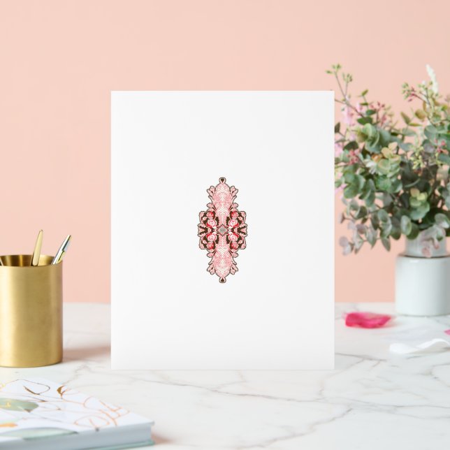 interior design wallpaper red flowers, white backg acrylic sign (Wedding)