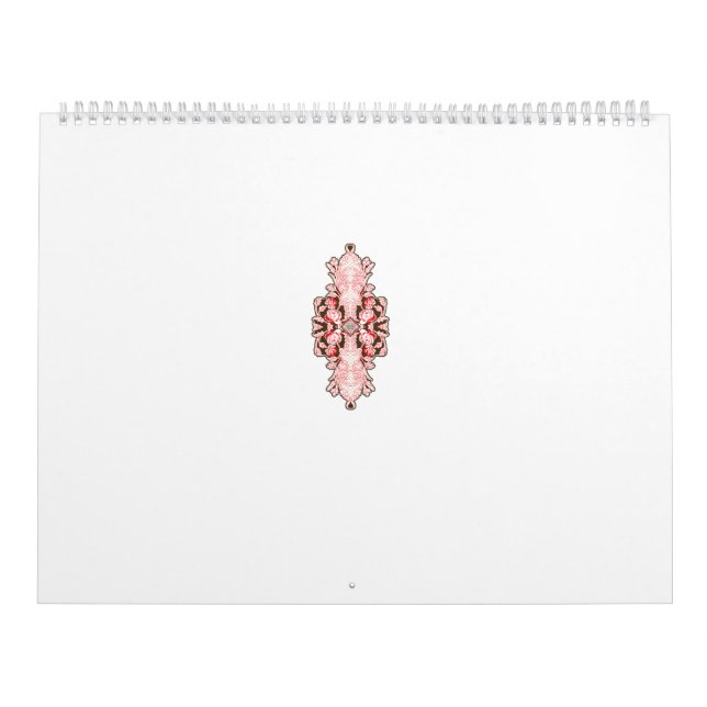 interior design wallpaper red flowers, white backg calendar (Cover)
