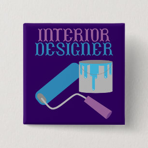 Interior Designer 2 Inch Square Button