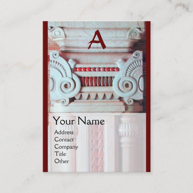 INTERIOR DESIGNER, ARCHITECTURE Monogram, Business Card (Front)