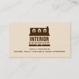 Interior Designer - Brown Cape Style House Business Card