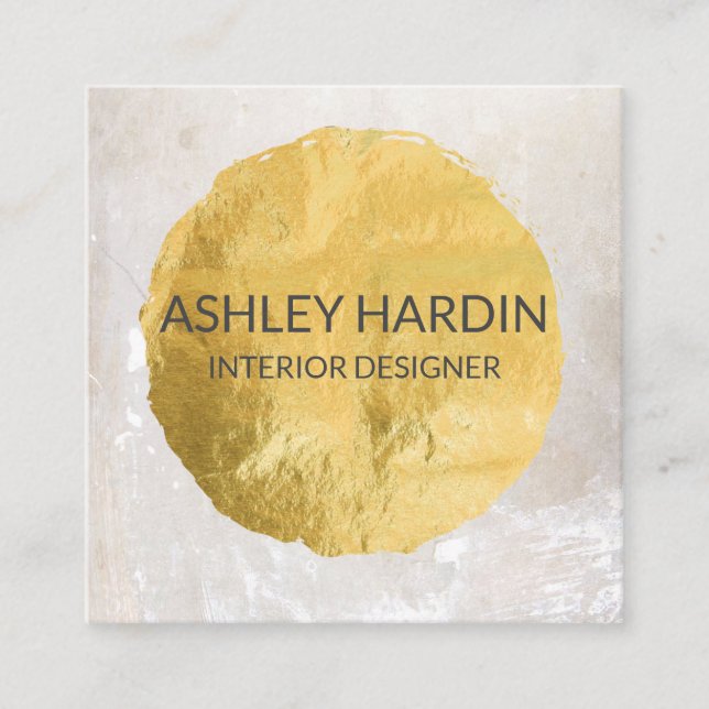 Interior Designer Business Card Gold Foil (Front)