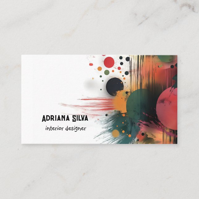Interior Designer Business Cards colourful (Front)