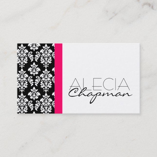 Interior Designer Damask Elegant Business Cards (Front)