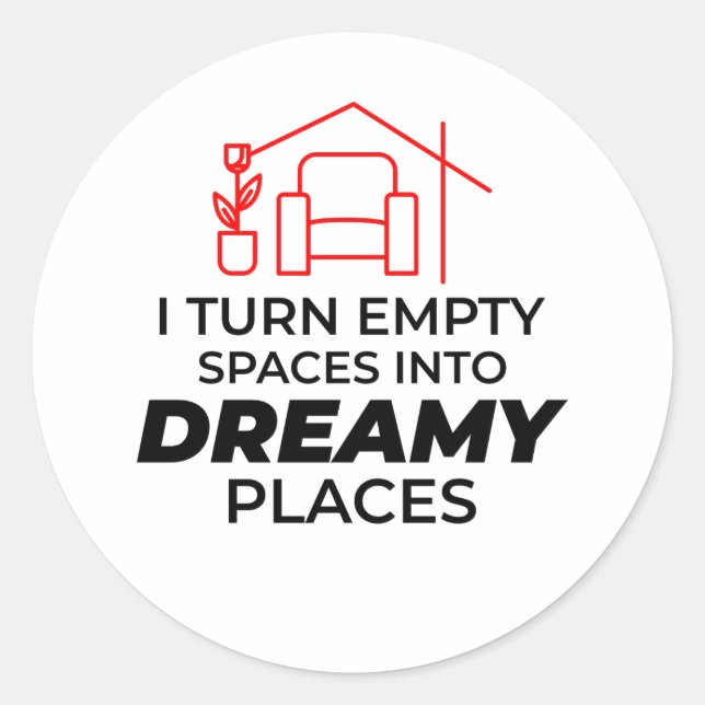 Interior Designer Decoration Design Professional Classic Round Sticker (Front)