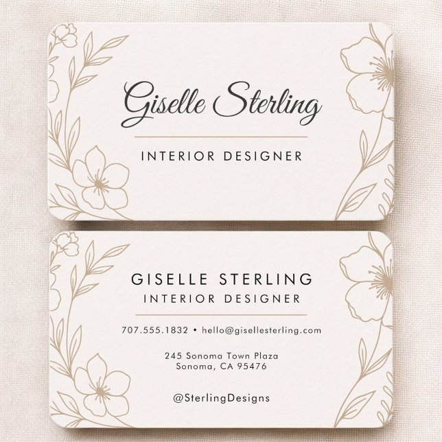 Interior Designer Floral Business Card (Creator Uploaded)