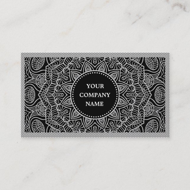 Interior Designer Grey Pattern Business Card (Front)