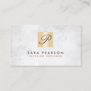 Interior Designer Home Improvement Monogram Business Card