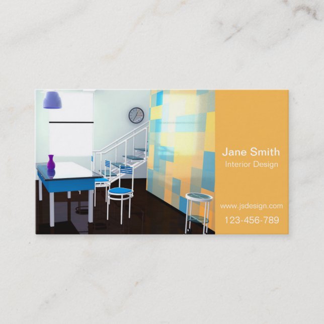 Interior Designer Interior Decorator, Colour Desig Business Card (Front)