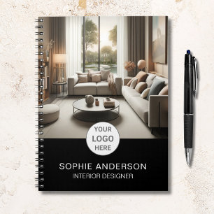 Interior Designer Logo Photo Black Notebook