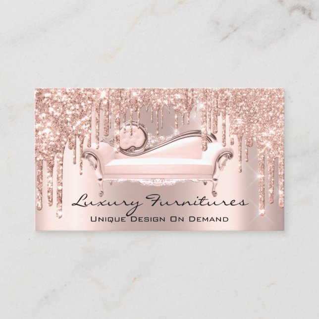 Interior Designer Luxury Furnitures Rose Gold Sofa Business Card (Front)