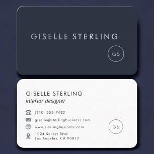 Interior Designer Navy Blue Professional Business Card