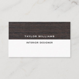 Interior Designer QR Code Wood Themed Social Media Business Card