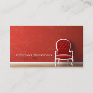 Interior Designer Red Wall Chair Business Card