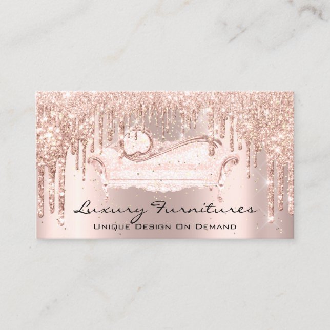 Interior Designer Unique Furnitures Rose Sofa Pink Business Card (Front)