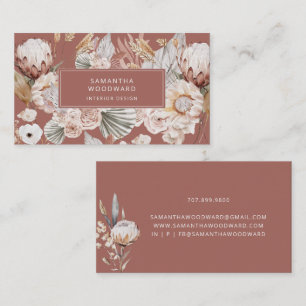 Interior Designer Wildflowers CreTam Terracotta Business Card