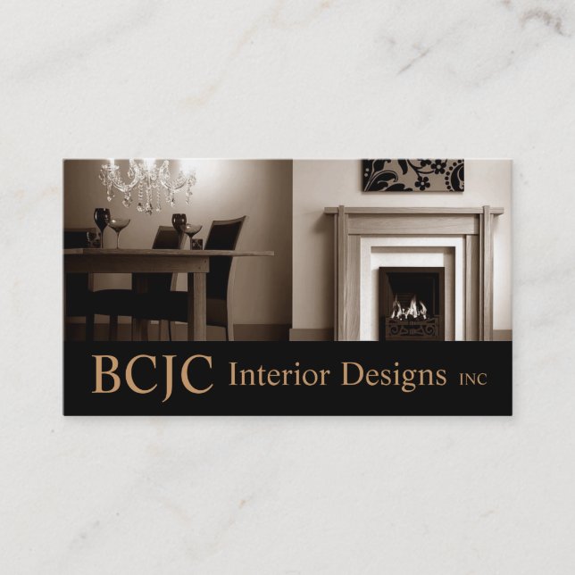 Interior Exterior Designer Fireplace Business Card (Front)