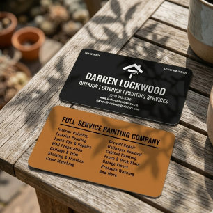 Interior & Exterior Painting Services Black Copper Business Card