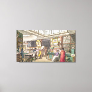 Interior from Ackermann's 'Repository of Arts, Lit Canvas Print