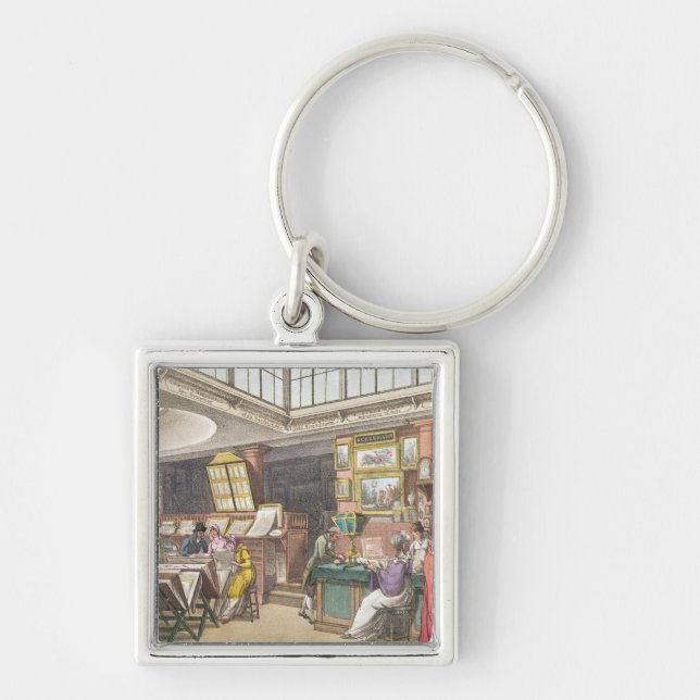 Interior from Ackermann's 'Repository of Arts, Lit Keychain (Front)