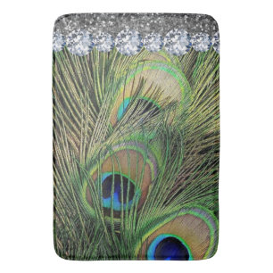 Interior Glitter Chic Gold Home Peacock Gold Bath Mat