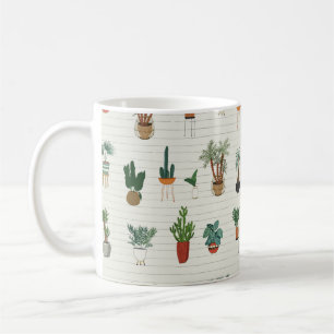 interior home plants seamless hand drawn pattern coffee mug