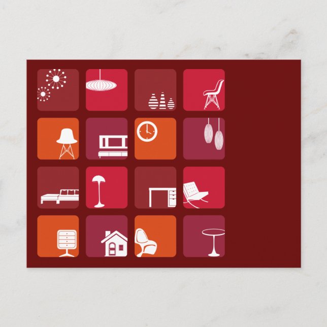 Interior Icons Set Postcard (Front)