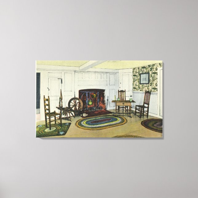 Interior Living Room View of the John Alden Canvas Print (Front)
