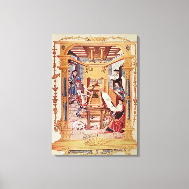 Interior of a 16th century printing works canvas print (Front)