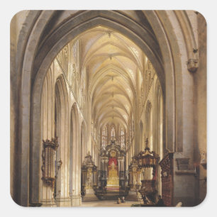 Interior of a Church, 1840 Square Sticker