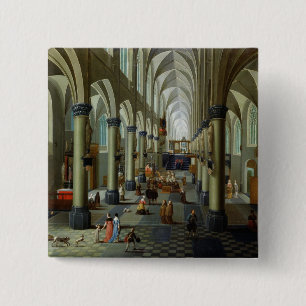 Interior of a Church 2 Inch Square Button