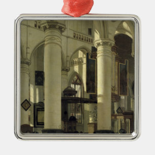 Interior of a church metal ornament