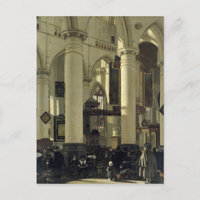 Interior of a church postcard (Front)