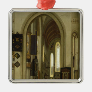 Interior of a Church with Figures, 1685 Metal Ornament
