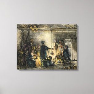 Interior of a Coal-Miner's Hut Canvas Print