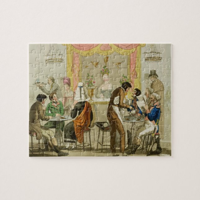 Interior of a Coffee House, pub. for William Pearm Jigsaw Puzzle (Horizontal)