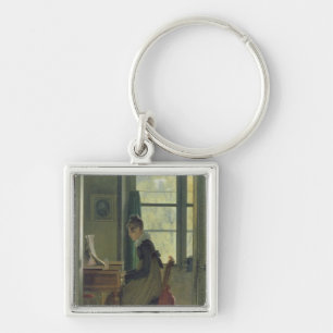 Interior of a Dining Room, detail of a woman Keychain