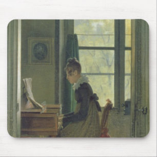 Interior of a Dining Room, detail of a woman Mouse Pad