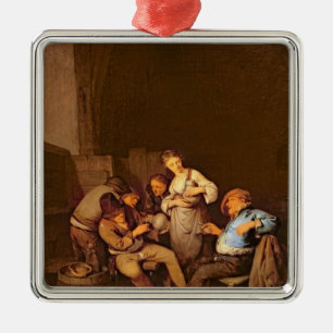 Interior of a Dutch Tavern Metal Ornament