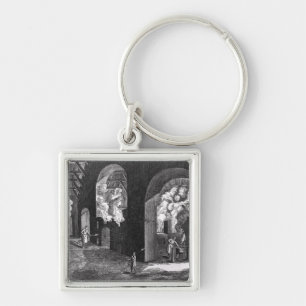 Interior of a Glass Factory Keychain